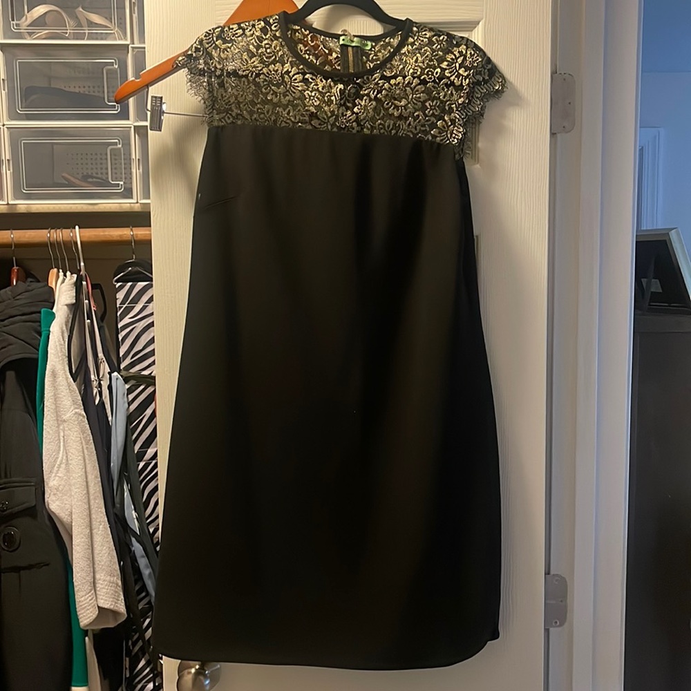Ted Baker gold and black dress